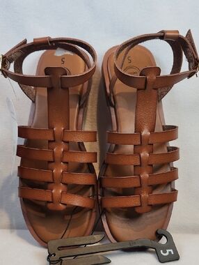 wonder nation Brown Strappy Gladiator Ankle Strap Sandals CLEARANCE
